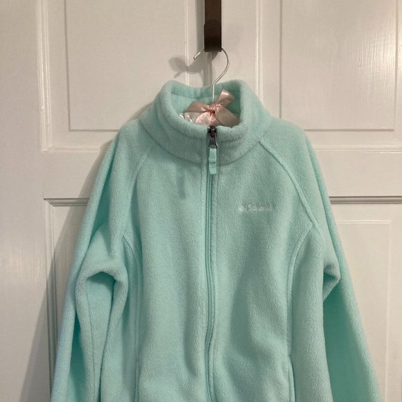 Columbia Girls Medium Aqua Fleece Full-Zip Jacket - Picture 2 of 3